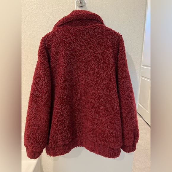 IAMGIA fur burgundy teddy jacket - Picture 7 of 9